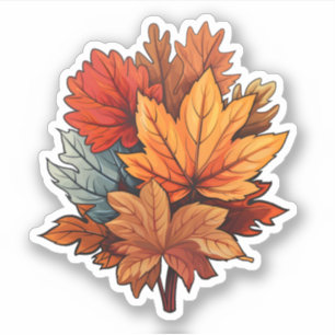 Sticker Cool Automne Couleurs Feuilles Thanksgiving Fall M