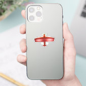 Sticker cool Big Red Plane Custom-Cut Vinyl (Téléphone)