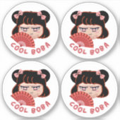 Sticker Cool Boba- Pack de 4 (Devant)
