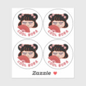 Sticker Cool Boba- Pack de 4 (Feuille)