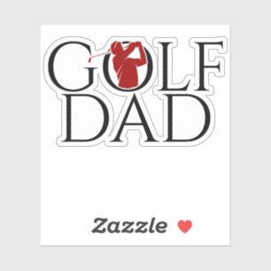 Sticker Cool branché "GOLF DAD" Coupe sur mesure rouge Vin