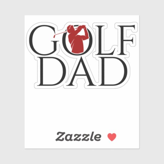 Sticker Cool branché "GOLF DAD" Coupe sur mesure rouge Vin (Feuille)