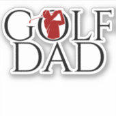 Sticker Cool branché "GOLF DAD" Coupe sur mesure rouge Vin (Devant)