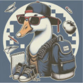 Sticker Cool Canard Retour à l'école Petite taille (Devant)