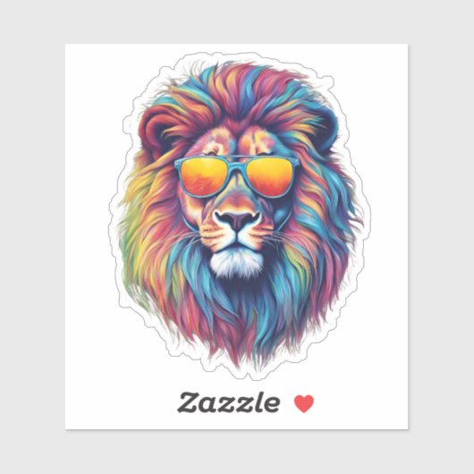 Sticker Cool Cat Lion étanche (Feuille)