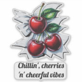 Sticker Cool Cherries Vibes joyeuses Summer Street Art (Devant)