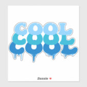 Sticker Cool Comme Glace, Fondre Bleu Amusant (Feuille)