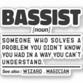 Sticker Cool de guitare basse basse définition de Baid Nou (Recto)