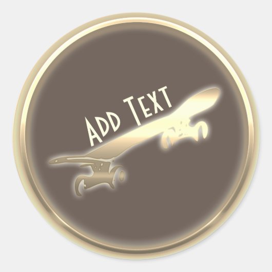 Sticker cool de Skateboard Gold Personnalisé (Devant)