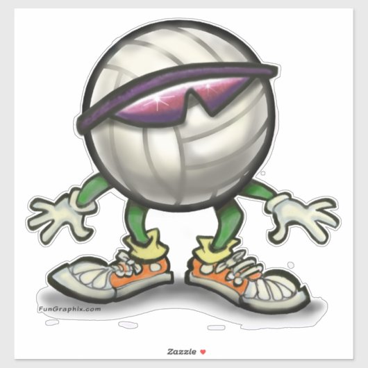 Sticker Cool de volley-ball (Feuille)