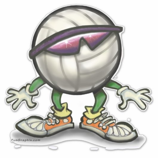Sticker Cool de volley-ball (Devant)