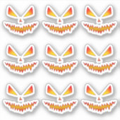 Sticker Cool effrayant Jack O'Lantern visage motif d'Hallo (Devant)
