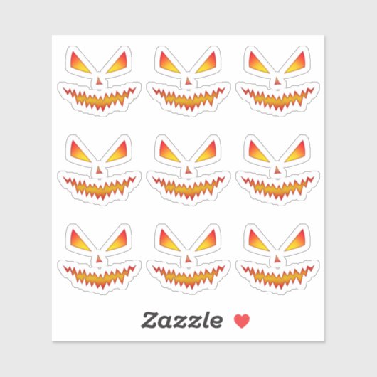 Sticker Cool effrayant Jack O'Lantern visage motif d'Hallo (Feuille)