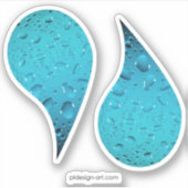 Sticker Cool élégant Bleu gouttes d'eau (Devant)