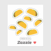 Sticker Cool et amusant yummy taco motif (Feuille)