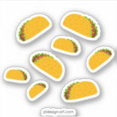 Sticker Cool et amusant yummy taco motif (Devant)