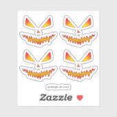 Sticker Cool et effrayant Jack O'Lantern visage Halloween (Feuille)