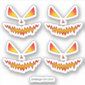 Sticker Cool et effrayant Jack O'Lantern visage Halloween (Devant)