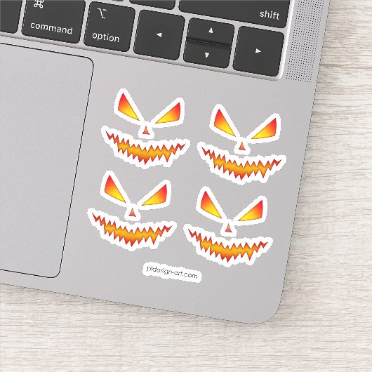 Sticker Cool et effrayant Jack O'Lantern visage Halloween (Détail)