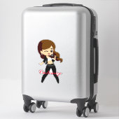 Sticker Cool fille chante Karaoke Thunder_Cove (Sur valise)