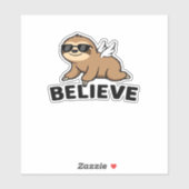 Sticker Cool Flying Sloth Croyez Drôle Motivational Design (Feuille)