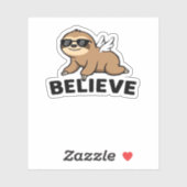 Sticker Cool Flying Sloth Croyez Drôle Motivational Design (Feuille)
