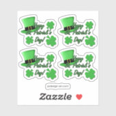 Sticker Cool fun Chapeau vert haut Shamrocks St Patricks D (Feuille)