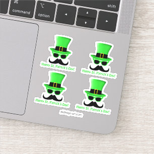 Sticker Cool Funny St. Patrick's Day Mustache Top chapeau