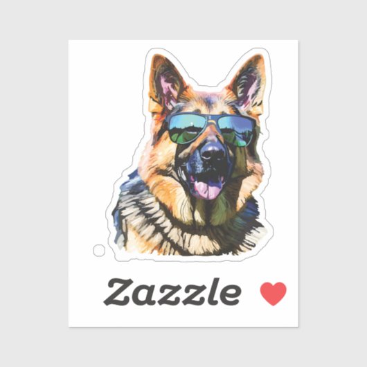 Sticker cool german shepherd (Feuille)