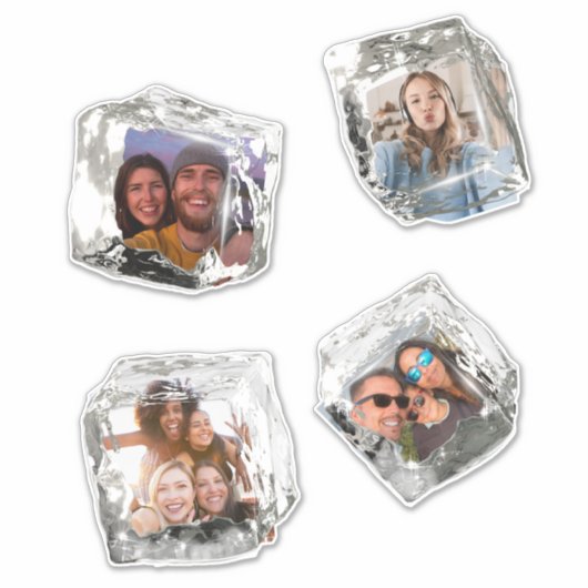 Sticker cool Ice Cube Party Photo Custom-Cut Vinyl (Devant)