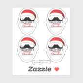 Sticker Cool Je te moustache pour avoir un Joyeux Noël (Feuille)