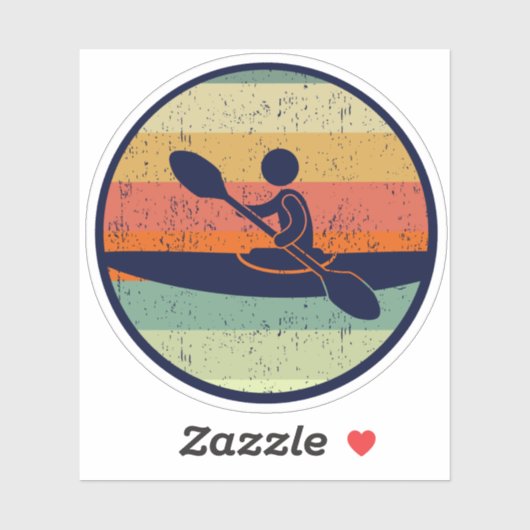 Sticker Cool Kayak Sunset (Feuille)