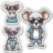 Sticker Cool Koala Set étanche (Devant)
