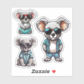 Sticker Cool Koala Set étanche (Feuille)