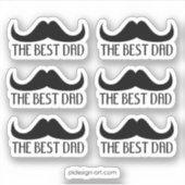 Sticker Cool Le meilleur papa Black Mustache Fête des père (Devant)