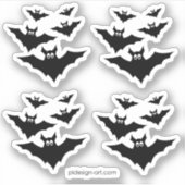 Sticker Cool mignon chauves chauves-souris volant Hallowee (Devant)