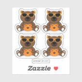 Sticker Cool mignon Halloween lunettes de soleil et citrou (Feuille)