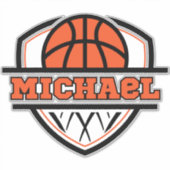 Sticker Cool Orange Black Basketball Sports (Devant)