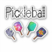 Sticker Cool Pickleball et Paddles Sports Art (Devant)
