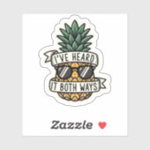 Sticker Cool Pineapple Sunglasses Heard It Both Ways Funny (Feuille)
