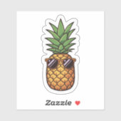 Sticker Cool Pineapple with Sunglasses (Feuille)