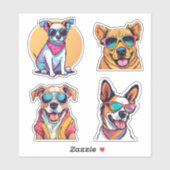 Sticker Cool Pups Ensemble Imperméable (Feuille)