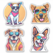 Sticker Cool Pups Ensemble Imperméable (Devant)