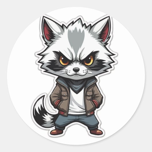 Sticker cool Raccoon - Un bandit avec une attitude (Devant)