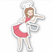 Sticker Cool Retro femme au foyer (Devant)