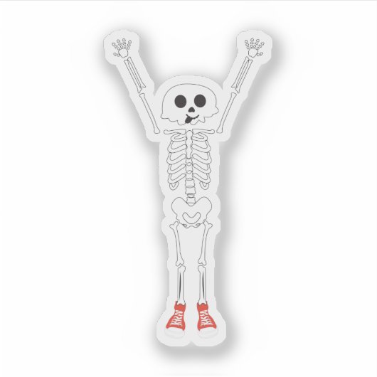 Sticker Cool Skeleton Halloween Design (Devant)