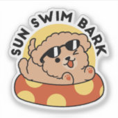 Sticker Cool Summer Chien Flottant - Jolie Puppy Pool Part (Devant)