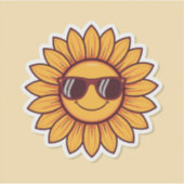 Sticker Cool Sunflower with Sunglasses  (Devant)