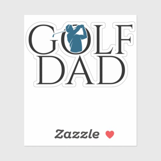 Sticker Cool tendance "GOLF DAD" Bleu Custom Cut Vinyl (Feuille)