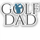 Sticker Cool tendance "GOLF DAD" Bleu Custom Cut Vinyl (Devant)